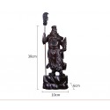 29cm, CHINA Guan Yu Guan Gong Warrior God Buddha Knife Wooden Wood Statue 11" 关羽木雕像